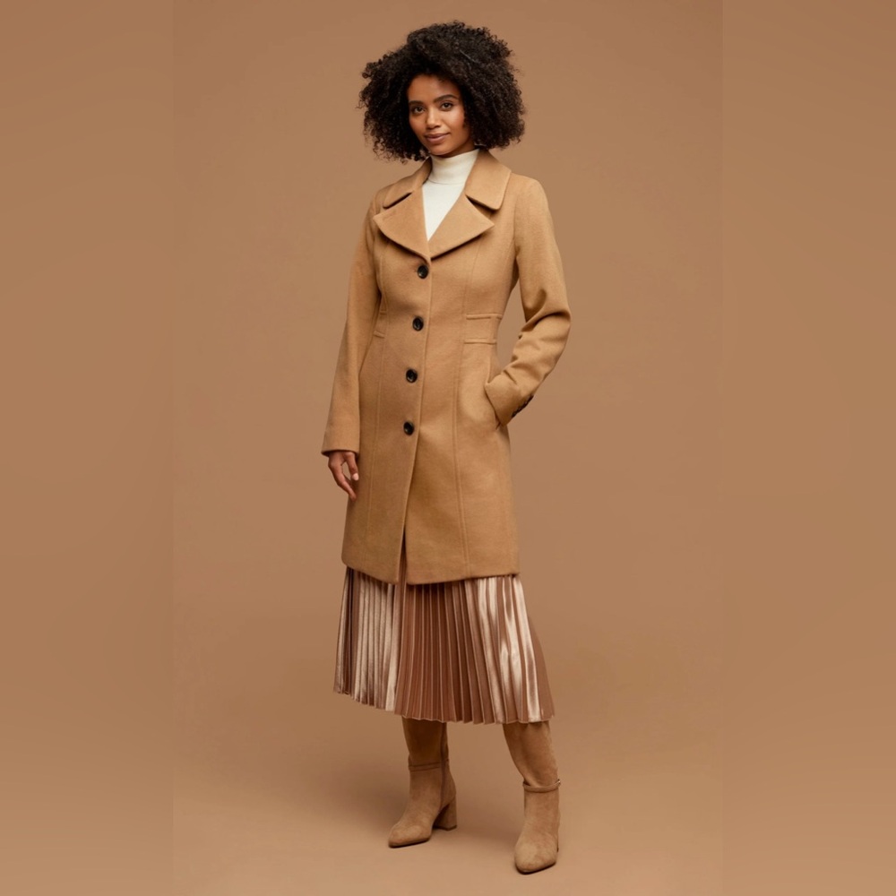Anne Klein Cashmere Wool Blend Walker Coat; size 6; like-new